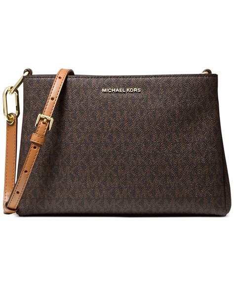 michael michael kors signature trish medium crossbody|Michael Kors pebble leather crossbody.